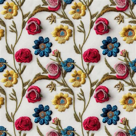 Abstract Flower Pattern Embroidery