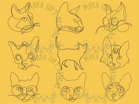 Download Abstract Line Art Cat Drawing SVG File - SVG Design Commercial Use