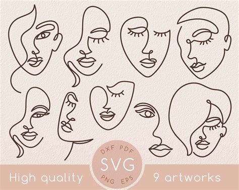 Download Abstract Line Art Face SVG File - SVG Design Cameo