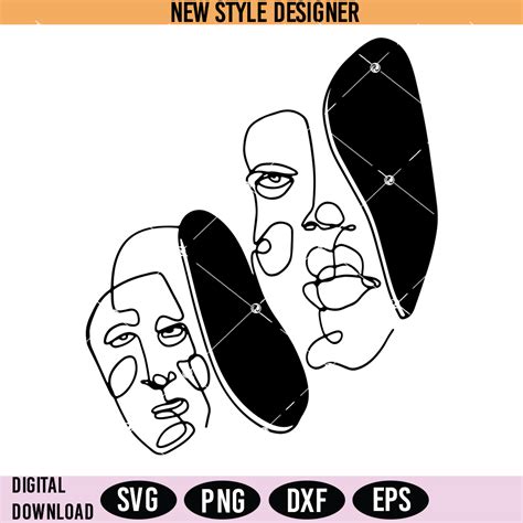 Download Abstract Line Art Face SVG File - SVG Design Cut Files