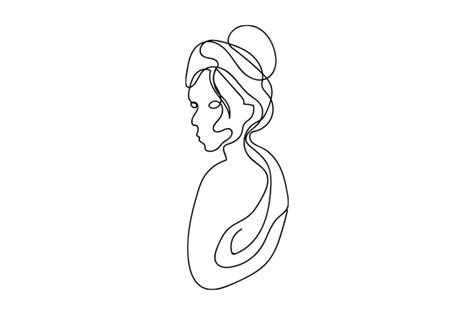 Download Abstract Line Art Woman with Bun SVG File - SVG Design Crafts
