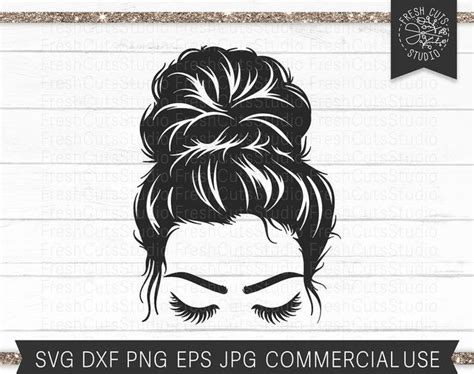Download Abstract Line Art Woman with Bun SVG File - SVG Design Creativefabrica DXF Files