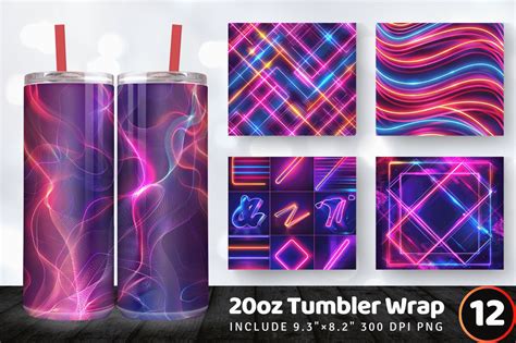 Download Abstract Neon Sublimation Tumbler Printable