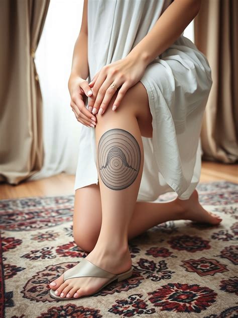 Abstract knee tattoo