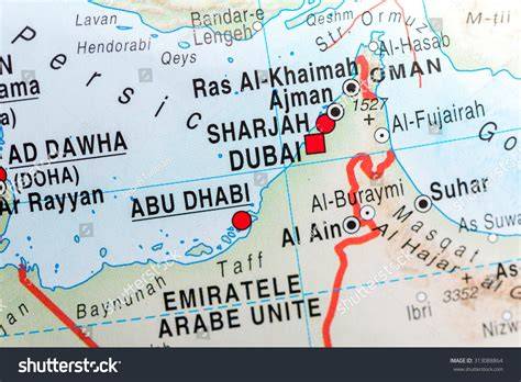 Detail UAE Road Map for Travelers UAE Dubai Metro City Streets Hotels