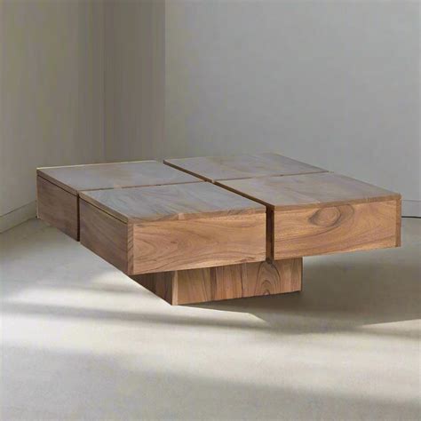 Acacia Wood Square Coffee Table