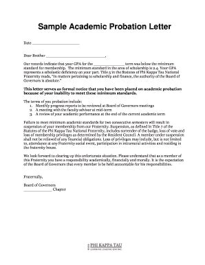 Academic Probation Letter Template