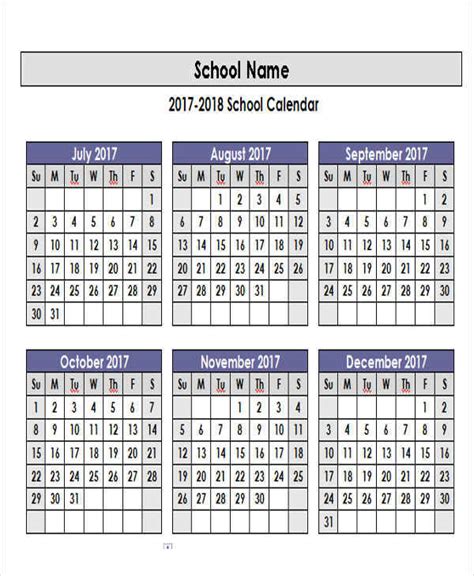 Academic Calendar Printable 23-24