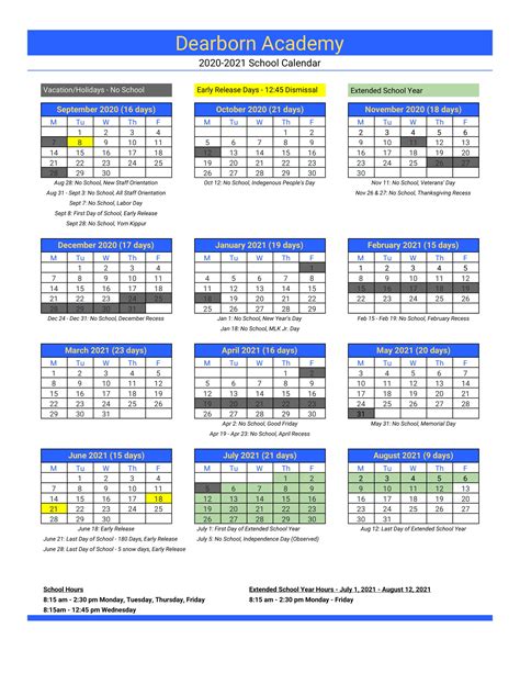 Academic Calendar U Of M Dearborn