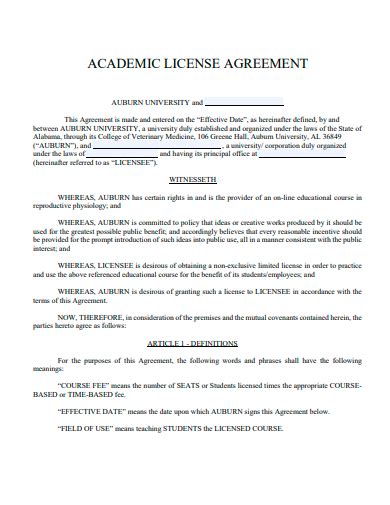 Student Academic Contract Template