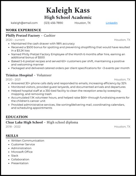 Empower Your Future with a Stellar Academic Resume: Crafting the Ultimate High School Profile