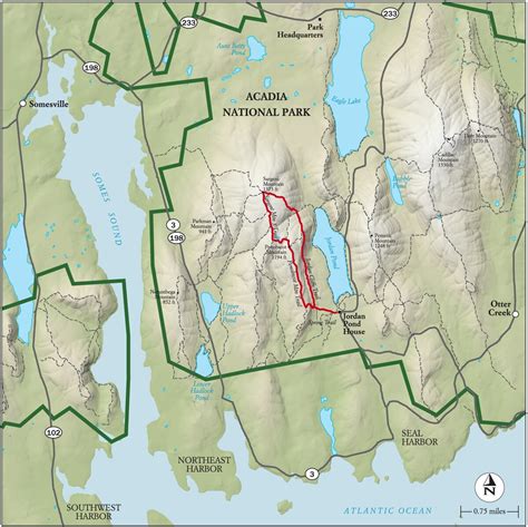 Acadia National Park Hiking Map