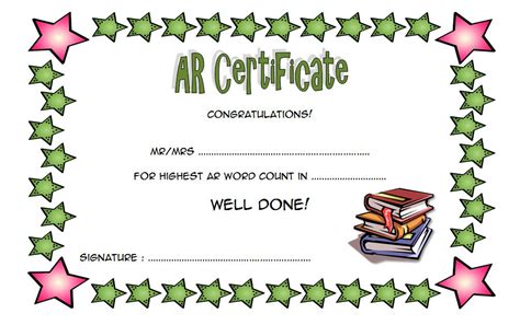 Awesome Accelerated Reader Certificate Templates Reading certificates