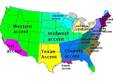 Accent Map Of Us