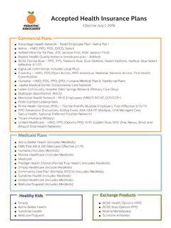 Accepted Insurance Plans