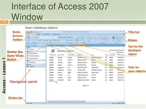 Access 2007 interface