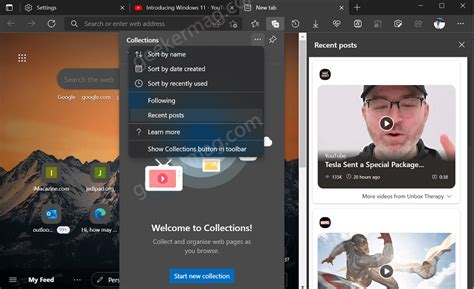 Access Follow creators Recent Posts (Videos) Panel in Edge