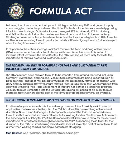 The Lifesaving Access to Baby Formula Act: Ensuring Infants Thrive