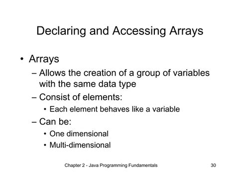 Accessing Arrays