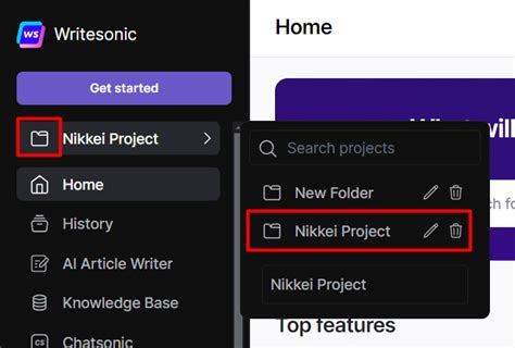 Accessing Your Project History