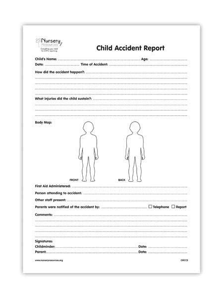 Incident Forms Nursery Resources Daycare forms, Starting a daycare