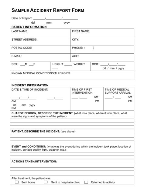 Auto Accident Incident Report Templates at