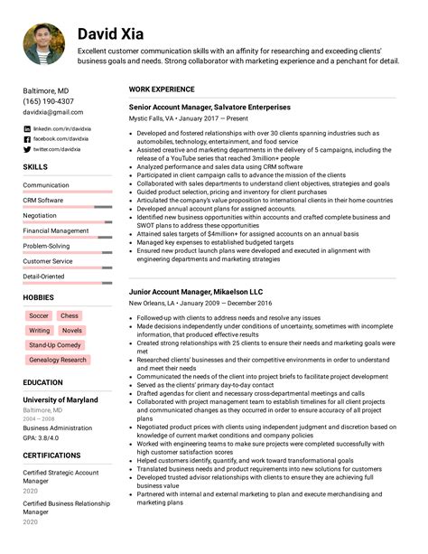 Account Manager Resume Samples