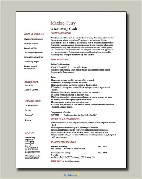 Accounting Clerk Resume