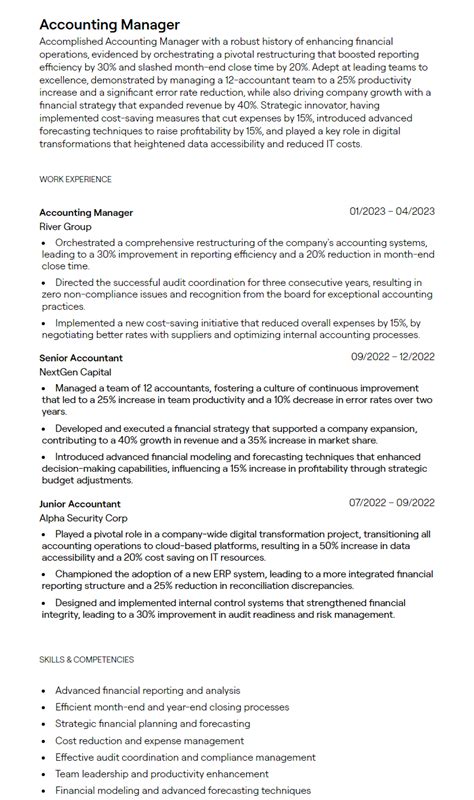 Accounting Manager Resumes