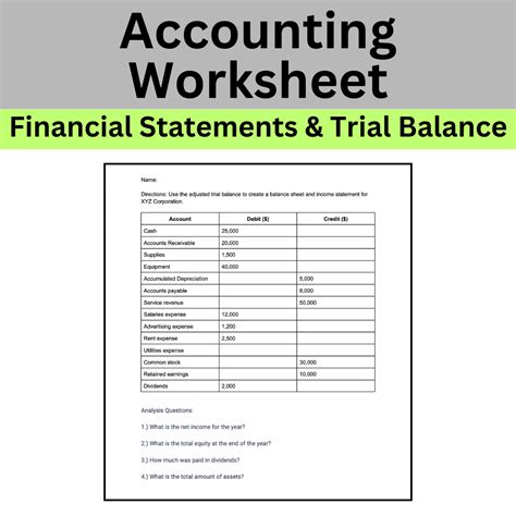 Transform Stressful Accounting into a Breeze: Download This Accounting Worksheet Example PDF!