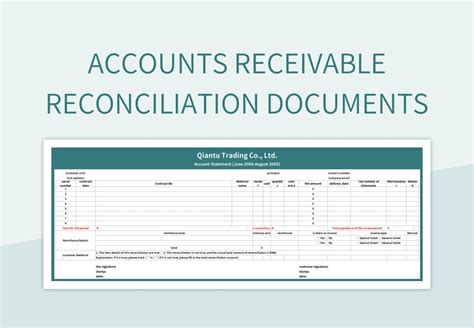 Accounts Receivable Reconciliation Template
