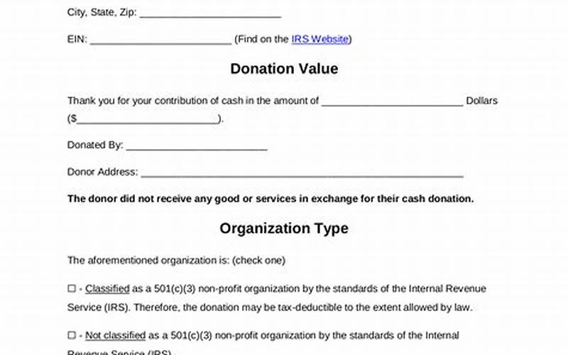 Accuracy Of Donation Receipts
