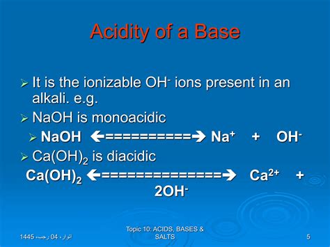 Acidity of NaOH