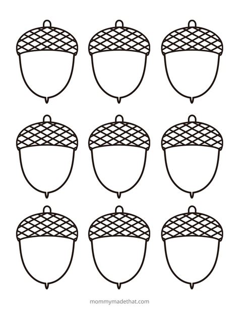 Acorn Cutouts Printable