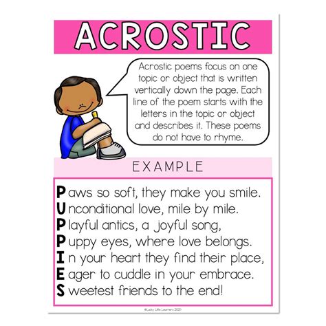 Acrostic Poem Anchor Chart