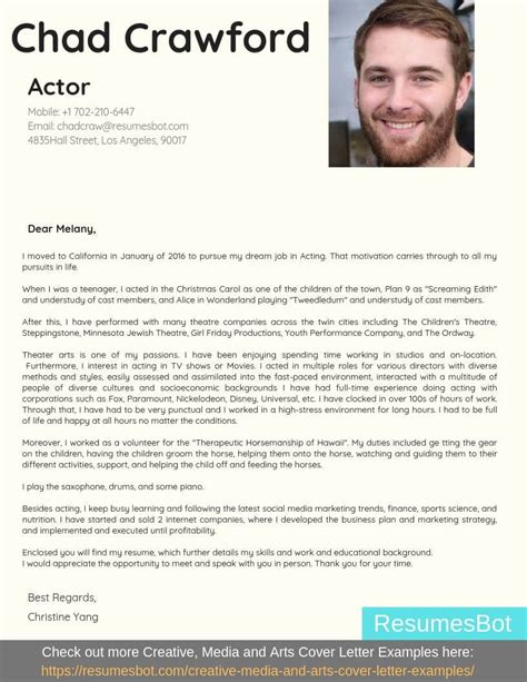 Acting Cover Letter Sample