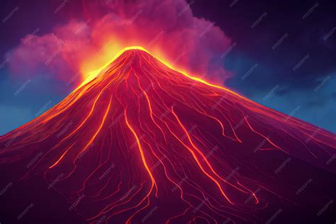 Active volcano mountain