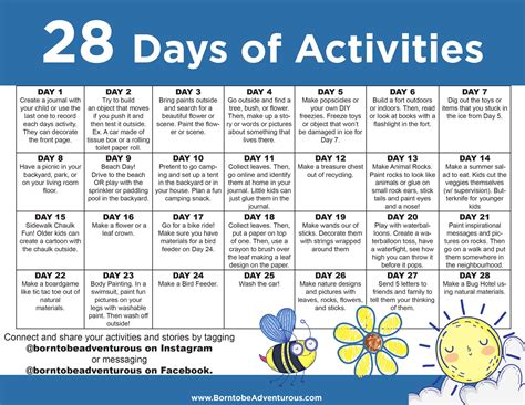 Activity Calendar Ideas