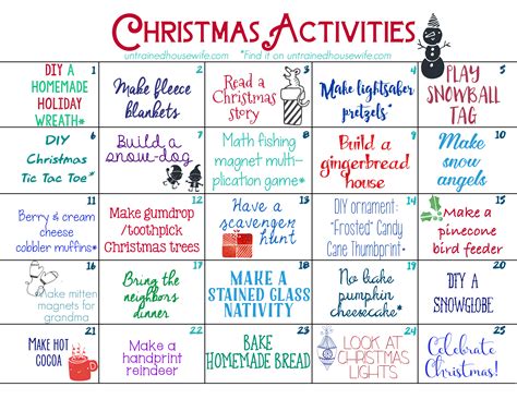 Activity Ideas For Advent Calendar
