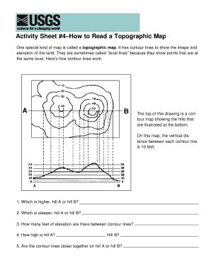 Topographic Maps Practice worksheet