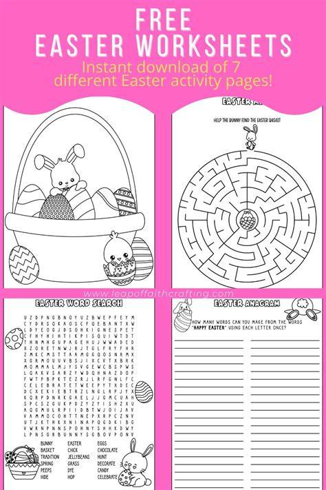 Activity Sheets Printable Easter Worksheets Pdf