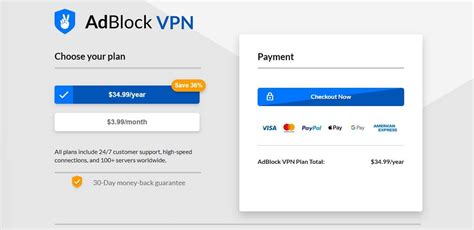 AdBlock VPN pricing