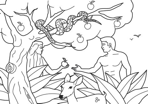 Adam And Eve Printable Coloring Page