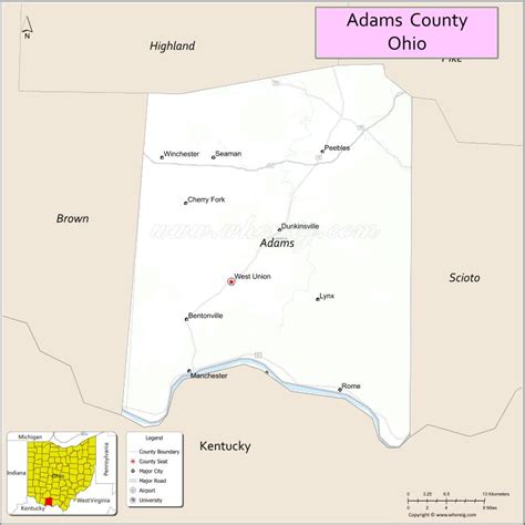 Maps and Views Adams Counties Ohio County