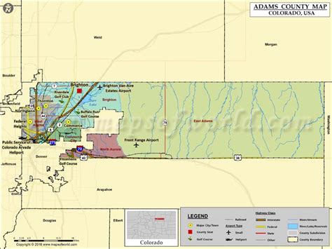 Adams County, CO Wall Map Color Cast Style by MarketMAPS MapSales