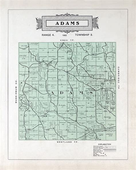 Historic Map of Adams Township, Toledo, Ohio from Andreas and Baskin in