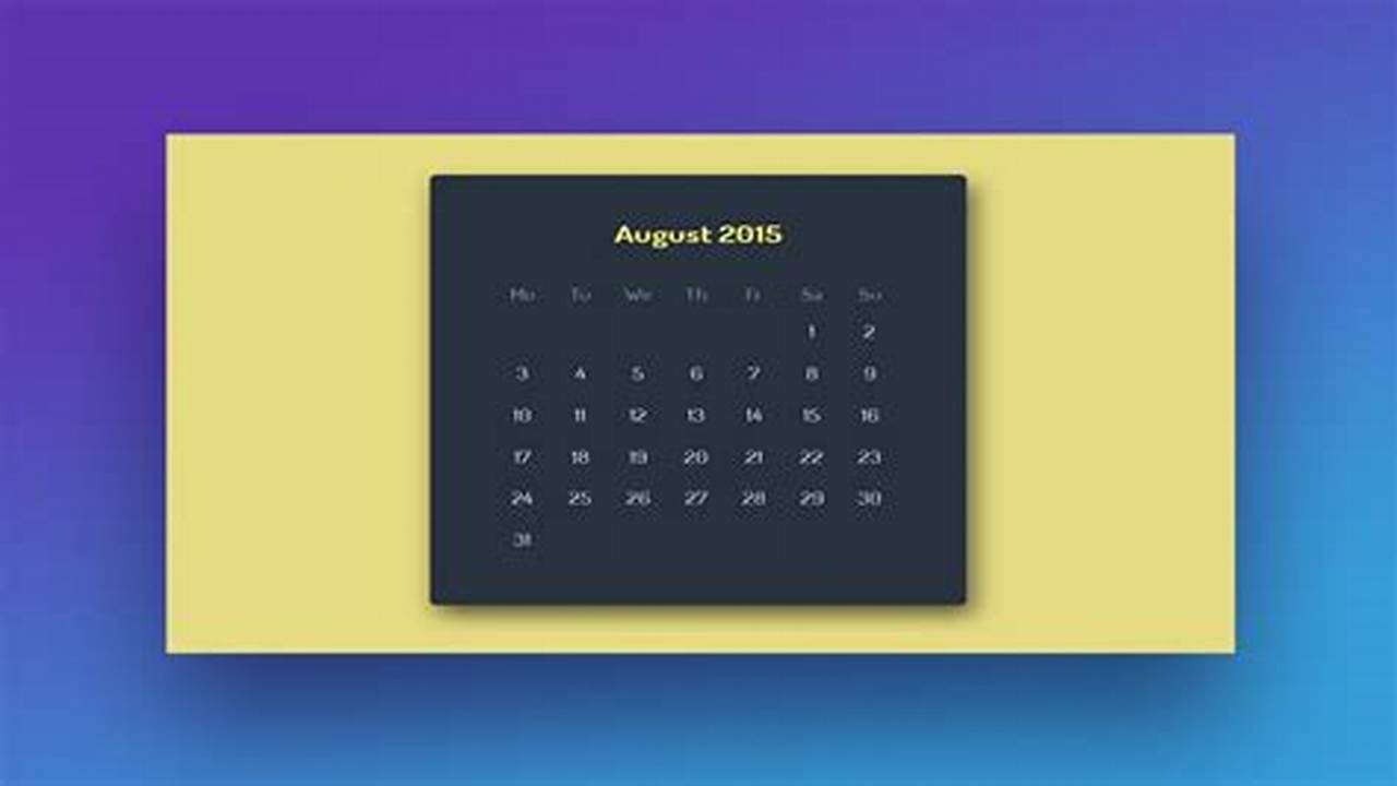 Add Calendar To Html Page