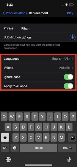 Add/Remove Custom Pronunciations on iOS with Ease