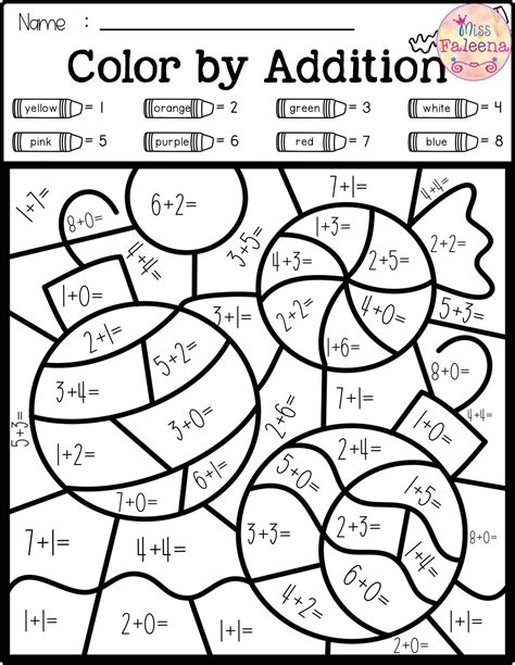 Add And Color Worksheets
