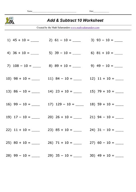 Add And Subtract Within 10 Worksheets